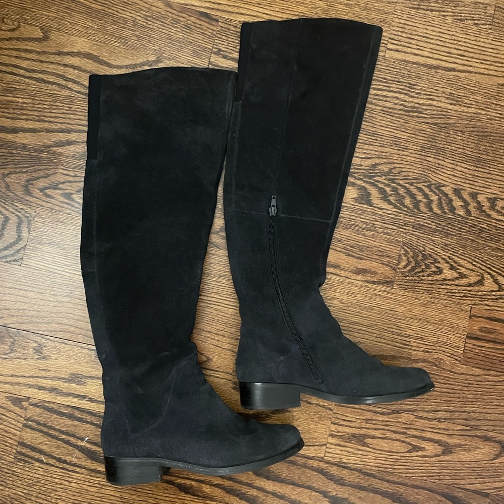 Steve Madden navy blue over the knee suede boots size 7